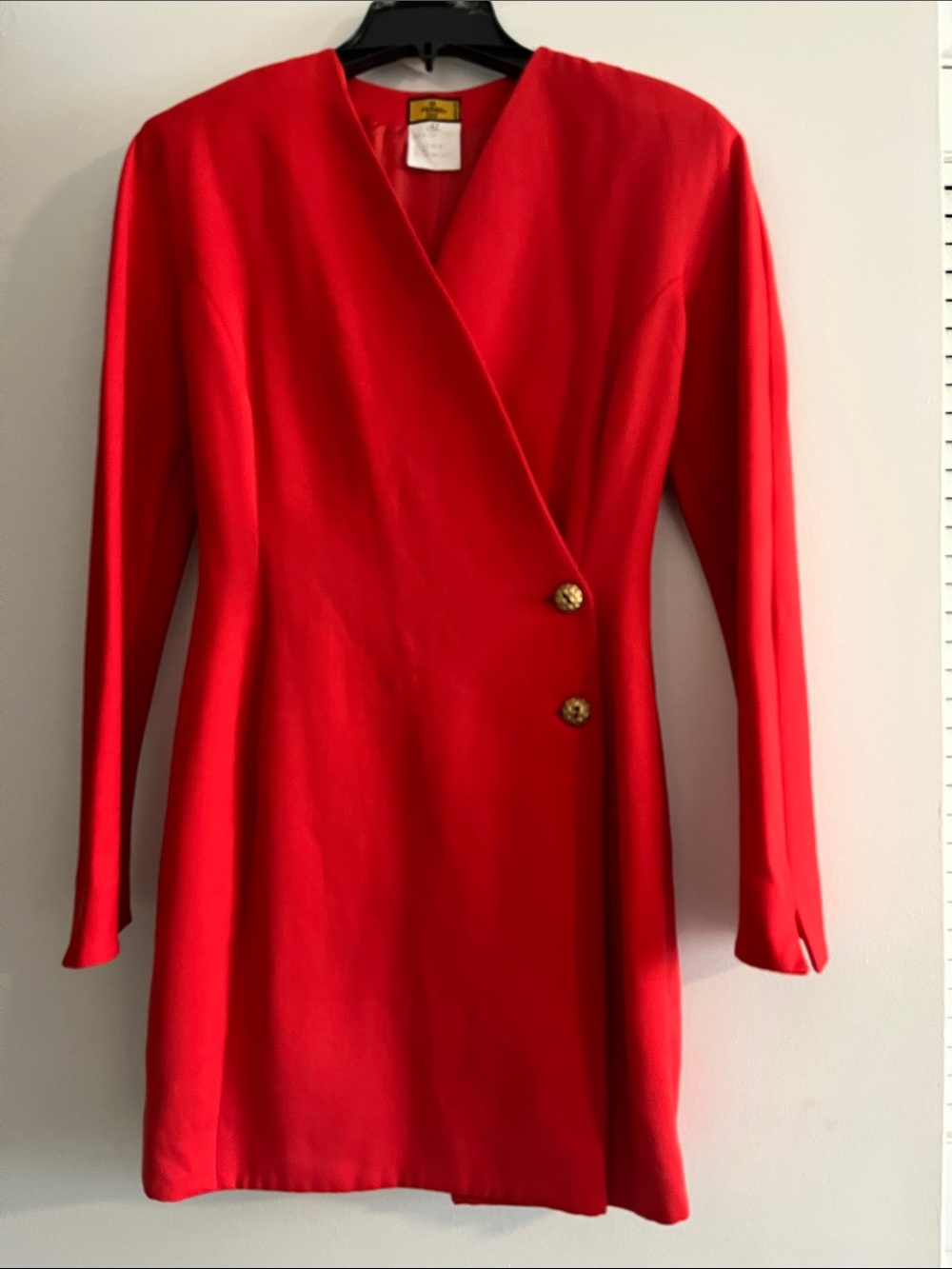 Fendi Red Dress with Gold Buttons
